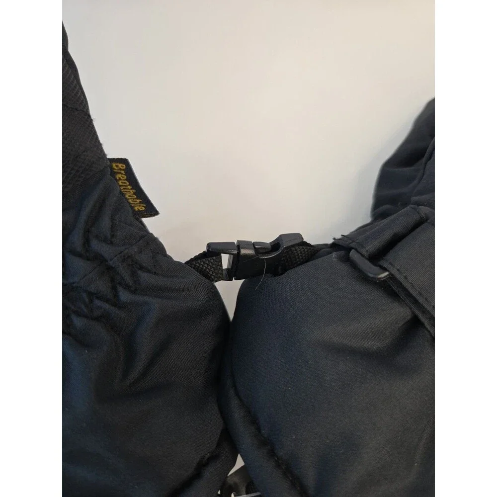 NWT Isotoner Waterproof & Breathable Black Gloves Adj Wrist KIDS Sz S/M Or L/XL
